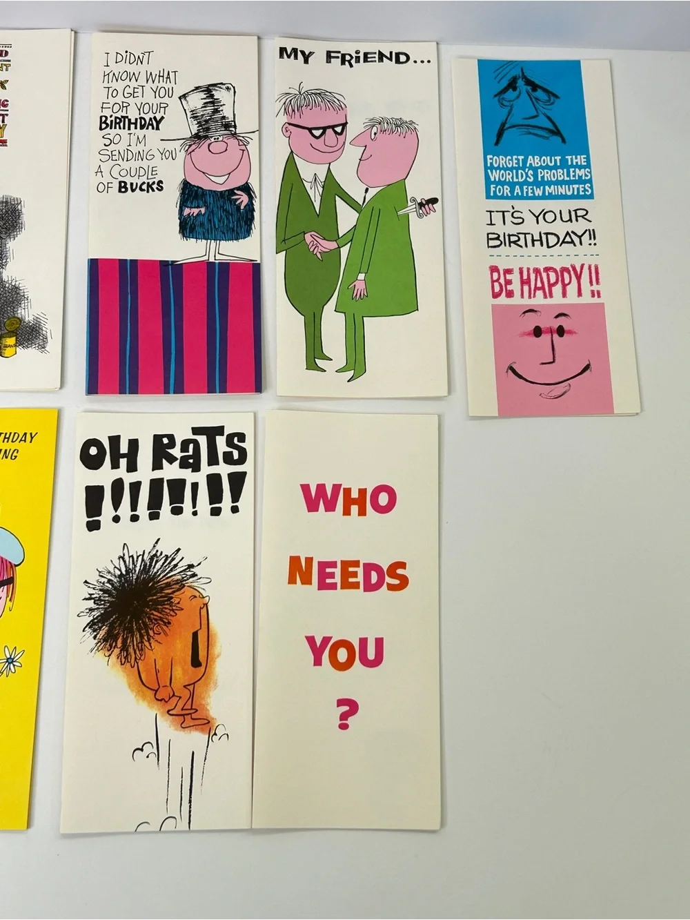 Vintage unused Humorous greeting cards 1960-1970s Fantus USA